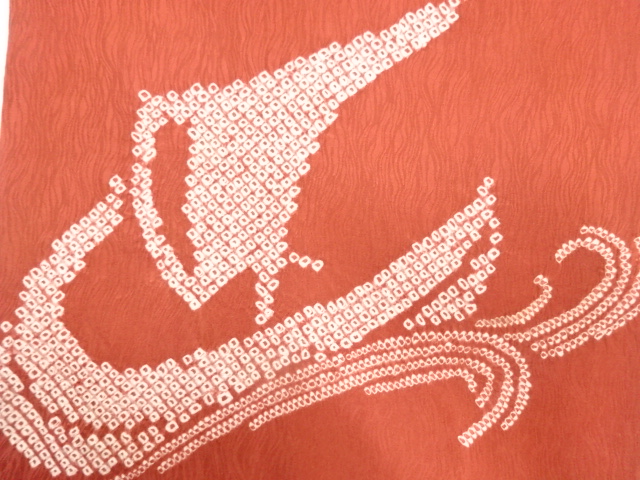 JAPANESE KIMONO / ANTIQUE NAGOYA OBI / SILK / SHIBORI / STREAM & SAILNG SHIP